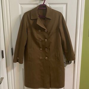 Vintage Forecaster of Boston Brown Trench Driving Coat Womens Size 6 Petite